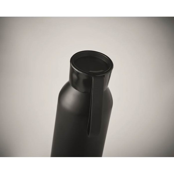 Obrázky: Čierne hliníková fľaša 600ml so silikón. pútkom, Obrázok 2