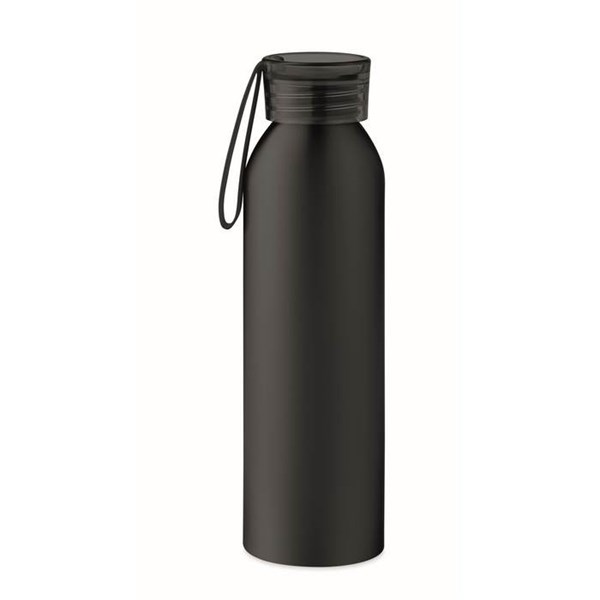 Obrázky: Čierne hliníková fľaša 600ml so silikón. pútkom, Obrázok 4