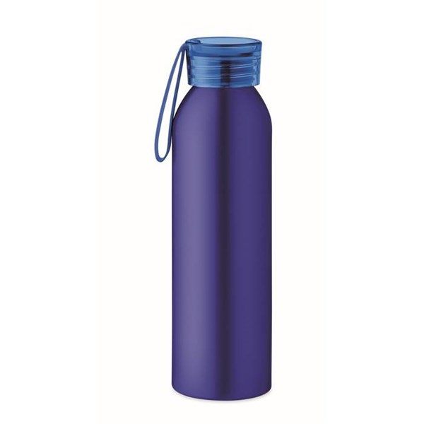 Obrázky: Modrá hliníková fľaša 600ml so silikón. pútkom, Obrázok 4
