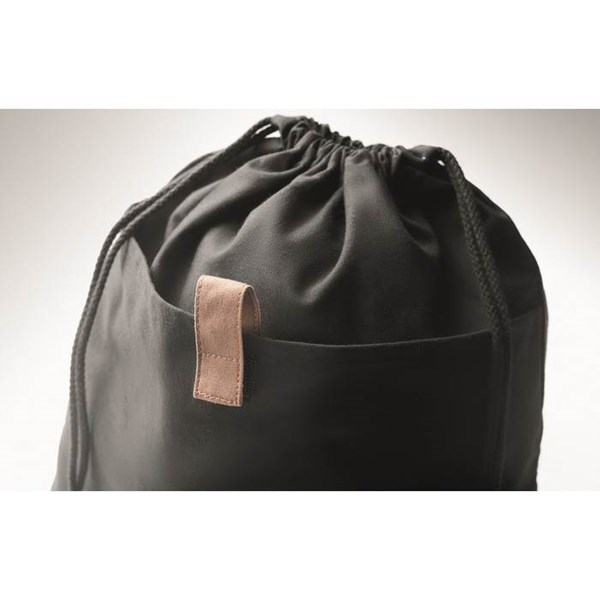 Obrázky: Sťahovací ruksak z bavlny čierny, Obrázok 5