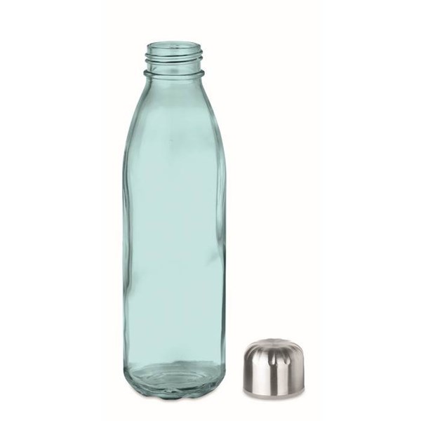 Obrázky: Sklenená fľaša na pitie 650 ml, sv. modrá, Obrázok 2