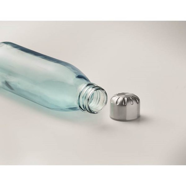 Obrázky: Sklenená fľaša na pitie 650 ml, sv. modrá, Obrázok 5