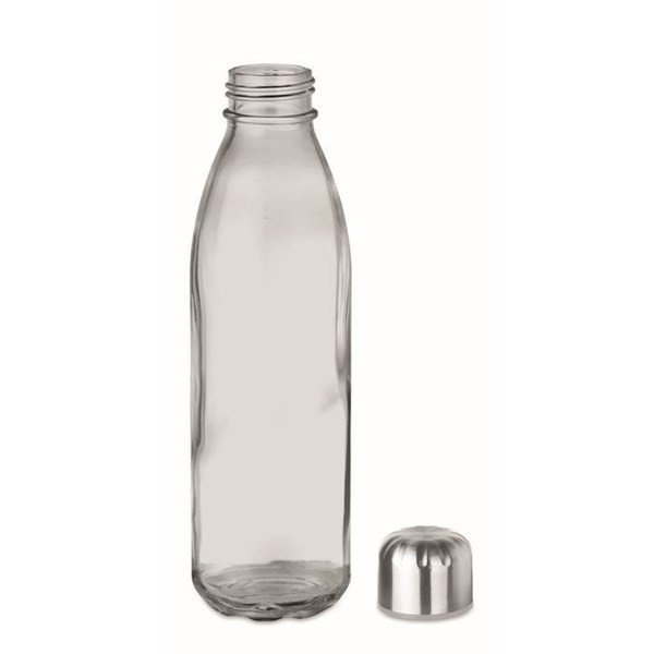 Obrázky: Sklenená fľaša na pitie 650 ml, šedá, Obrázok 3