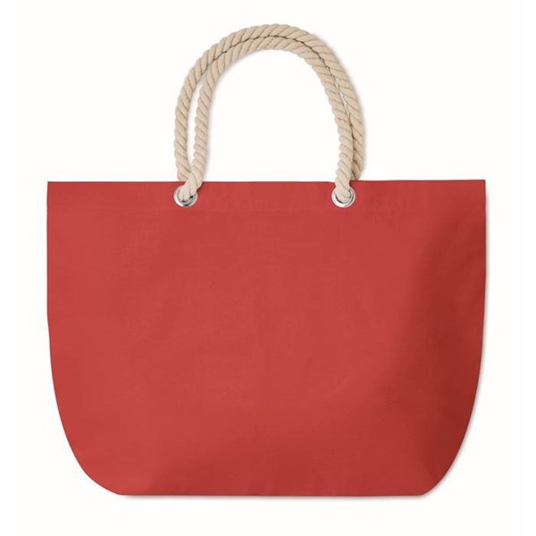 Obrázky: Červená taška z bavlny, krútená rukoväť, Obrázok 4
