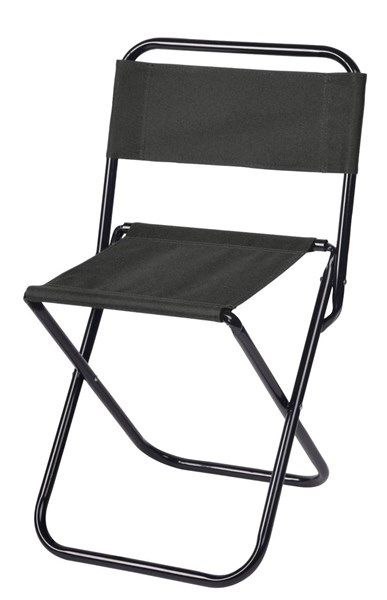 Obrázky: Pevná skladacia stolička s opěradlem, čierna, Obrázok 1