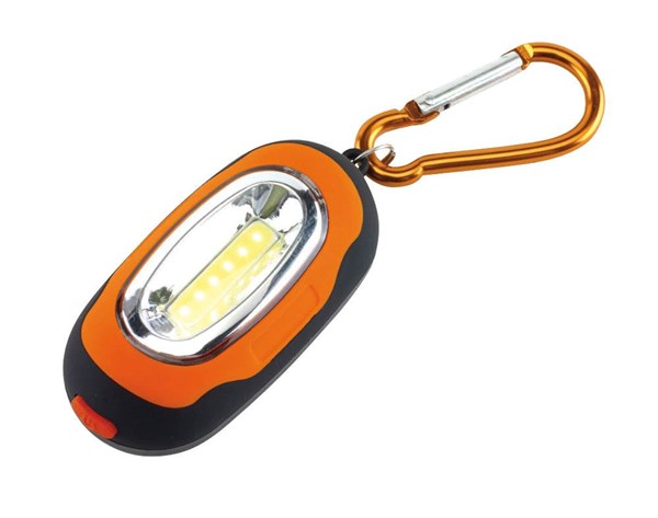 Obrázky: Oranžová 6xLED baterka s karabínou a magnetom