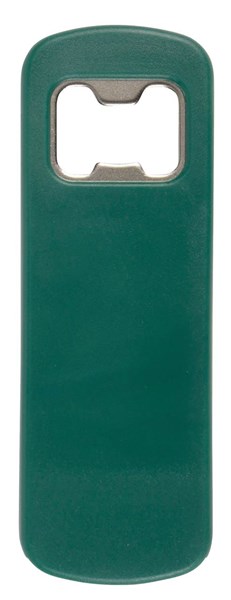 Obrázky: Zelený plastový otvárač na fľaše s magnetom, Obrázok 1