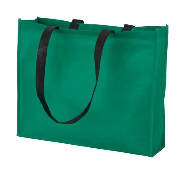Obrázky: Zelená nákup. taška netkaná textília, čierne uši, Obrázok 1