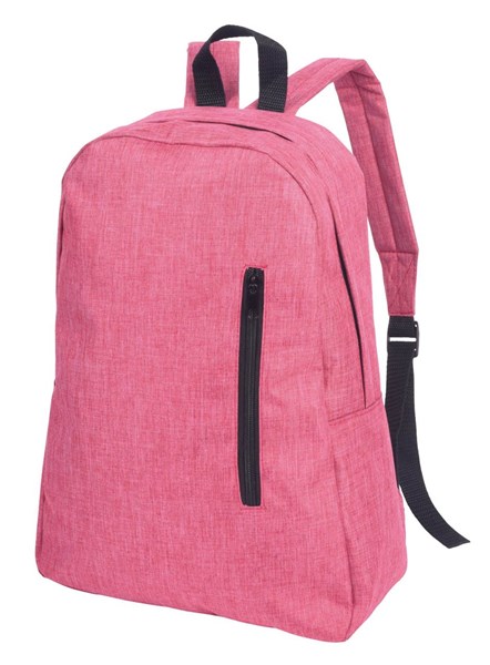 Obrázky: Jednoduchý ruksak z PES 300D s vreckom, červený