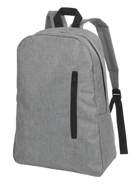Obrázky: Jednoduchý ruksak z PES 300D s vreckom,svetlošedý, Obrázok 1