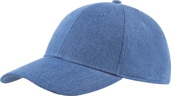 Obrázky: Modrá šesťdielna džínsová čiapka na suchý zips, Obrázok 1