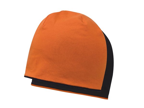 Obrázky: Oranžovo/čierna obojstran. bavln.2-vrstvová čiapka, Obrázok 2