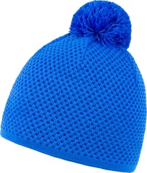 Obrázky: Akrylová pletená zimná modrá čiapka s brmbolcom