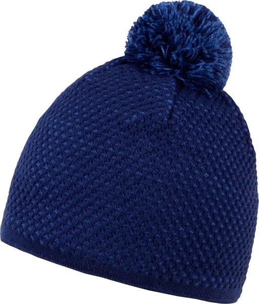 Obrázky: Akryl. pletená zimná nám.modrá čiapka s brmbolcom, Obrázok 1