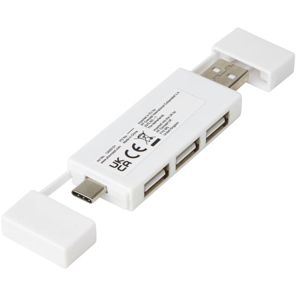 Obrázky: Duálny rozbočovač USB 2.0 biela, Obrázok 2