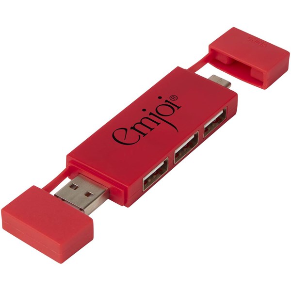 Obrázky: Duálny rozbočovač USB 2.0 červená, Obrázok 7