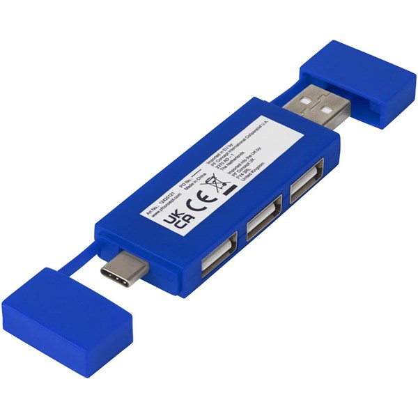 Obrázky: Duálny rozbočovač USB 2.0 modrá, Obrázok 2
