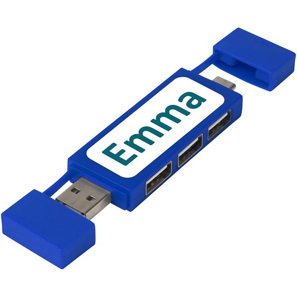 Obrázky: Duálny rozbočovač USB 2.0 modrá, Obrázok 3