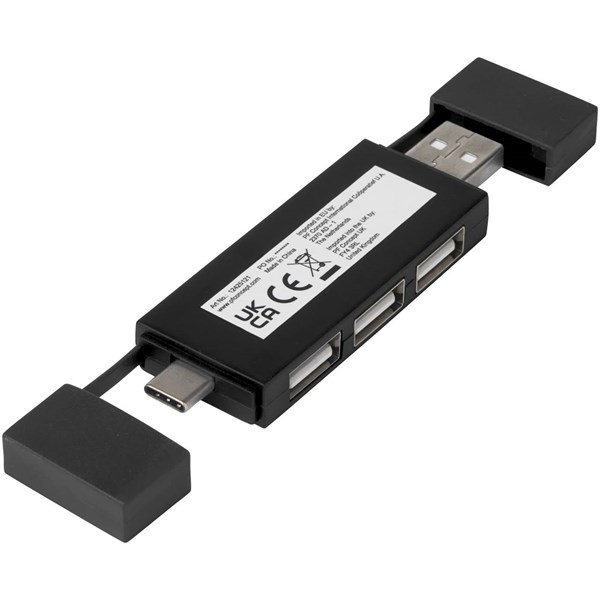 Obrázky: Duálny rozbočovač USB 2.0 čierna, Obrázok 2