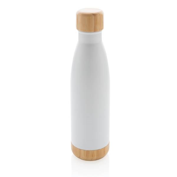 Obrázky: Nerezová termofľaša Biela s bambusovými detailami, Obrázok 1