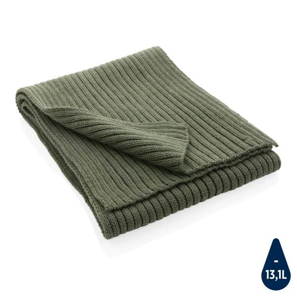 Obrázky: Zelený pletený šál 180x25cm z Polylana® AWARE
