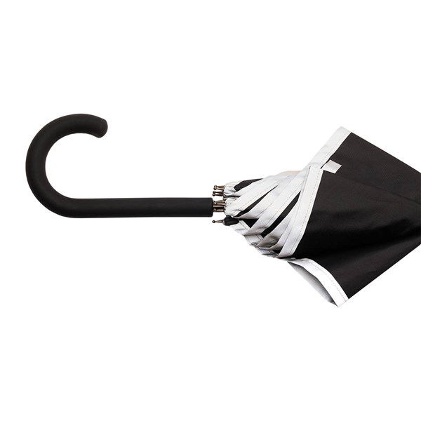 Obrázky: Automatický čierny dáždnik s reflexným lemom, Obrázok 2