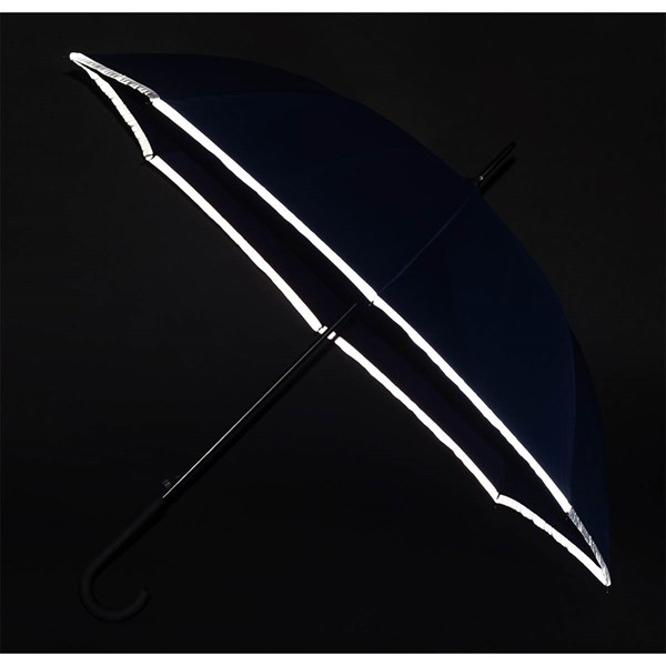 Obrázky: Automatický čierny dáždnik s reflexným lemom, Obrázok 3