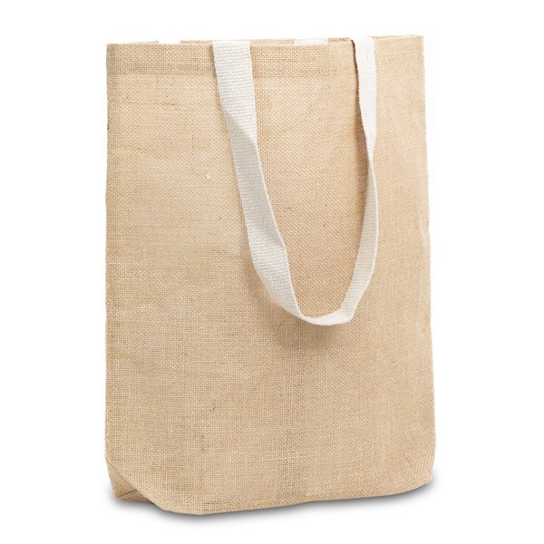 Obrázky: Jutová EKO nákupná taška, béžová, Obrázok 1