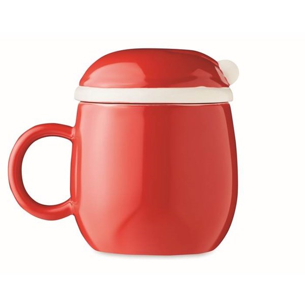 Obrázky: Vianočný keramický hrnček s viečkom 370 ml, Obrázok 3