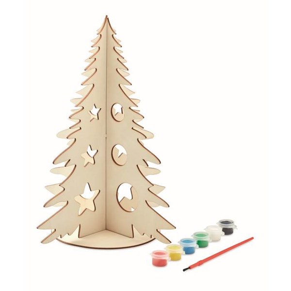 Obrázky: Vianočný stromček z preglejky na vyfarbenie