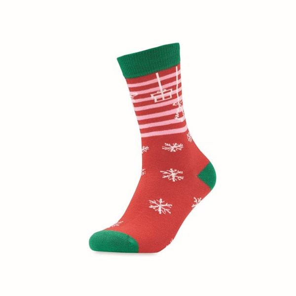 Obrázky: Pár ponožiek s vianočným motívom, veľ. M červené, Obrázok 1