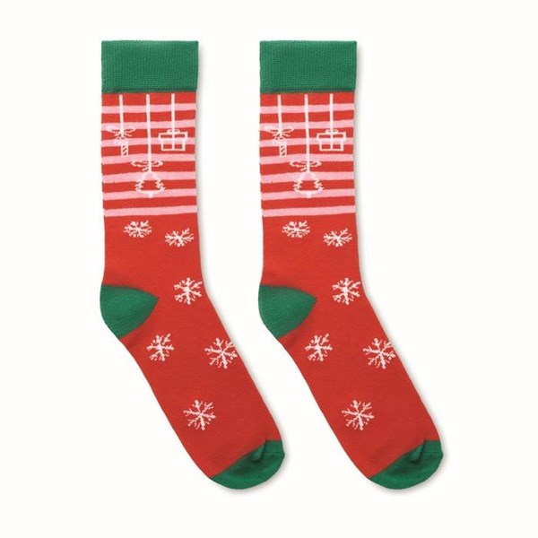 Obrázky: Pár ponožiek s vianočným motívom, veľ. M červené, Obrázok 2