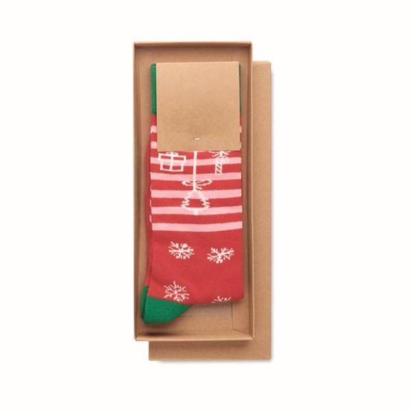 Obrázky: Pár ponožiek s vianočným motívom, veľ. M červené, Obrázok 3