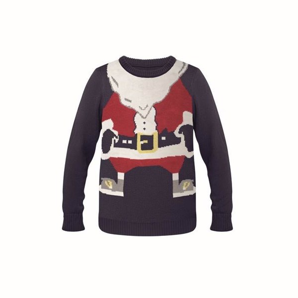 Obrázky: Modrý vianočný sveter s motívom Santu, veľ. S/M