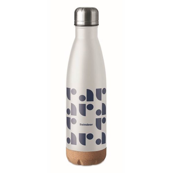 Obrázky: Biela nerezová fľaša s dvojitou stenou 600 ml, Obrázok 2