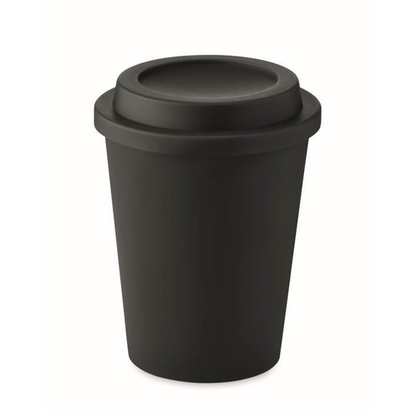 Obrázky: Dvojstenný pohár PP s viečkom 300 ml, čierny, Obrázok 1