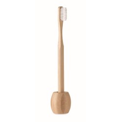 Obrázky: Kefka na zuby s bambusovou rukoväťou so stojanom