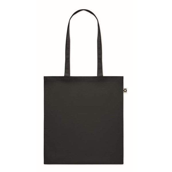 Obrázky: čierna nákupná taška z recykl. bavlny 140 g/m2, Obrázok 1