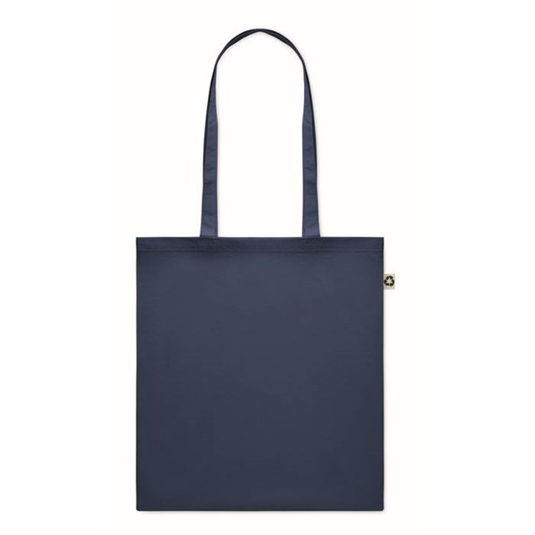Obrázky: Modrá nákupná taška z recykl. bavlny 140 g/m2