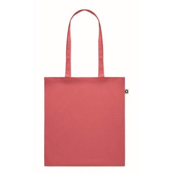 Obrázky: Červená nákupná taška z recykl. bavlny 140 g/m2