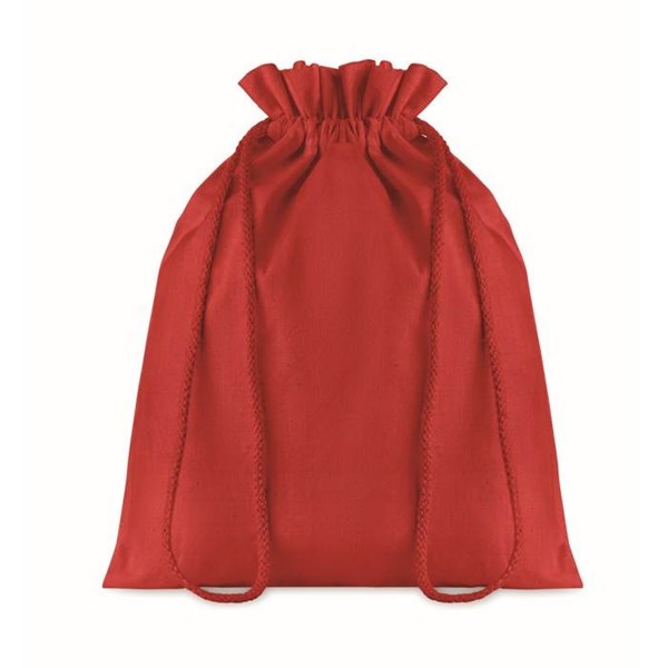 Obrázky: Stredný červený bavlený váčok,šnúrka 25x32cm