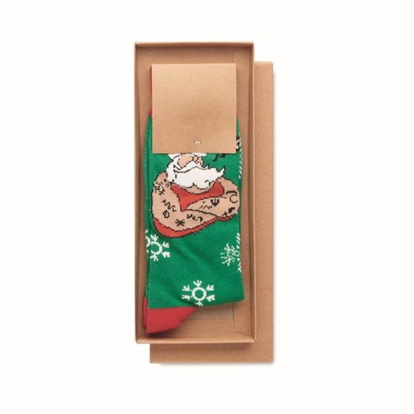 Obrázky: Pár ponožiek s vianočným motívom, veľ. M zelené, Obrázok 3