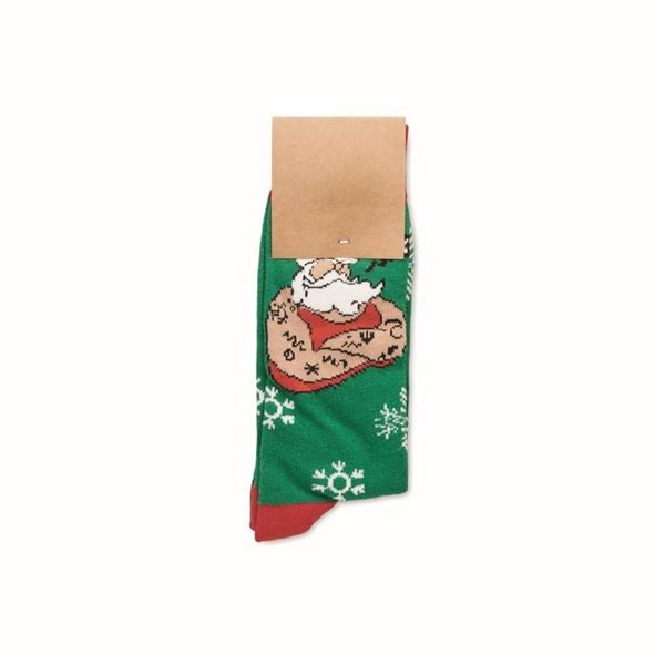 Obrázky: Pár ponožiek s vianočným motívom, veľ. M zelené, Obrázok 5
