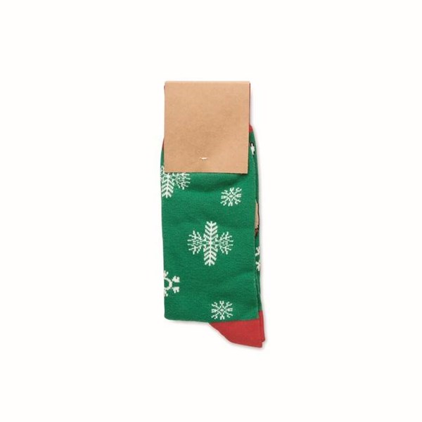 Obrázky: Pár ponožiek s vianočným motívom, veľ. M zelené, Obrázok 6