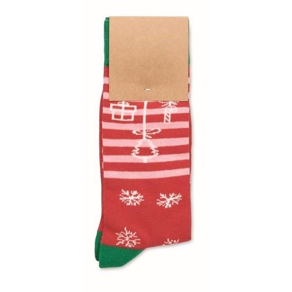 Obrázky: Pár ponožiek s vianočným motívom, veľ. L červené, Obrázok 5