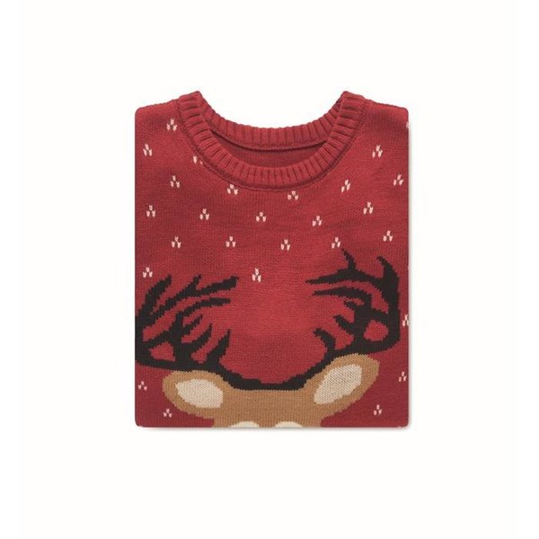 Obrázky: Červený vianočný sveter s motívom soba, veľ. S/M, Obrázok 5
