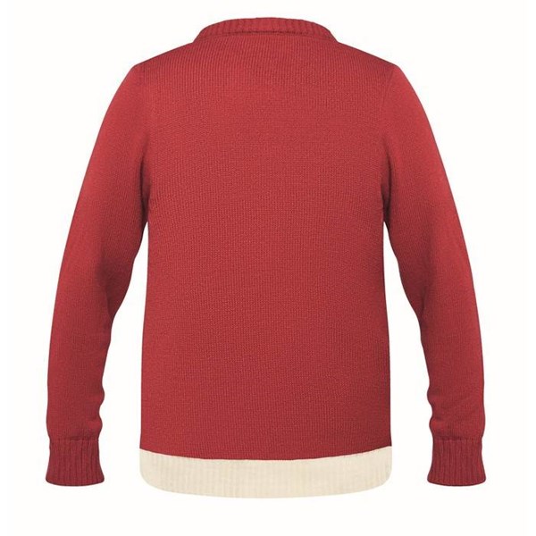 Obrázky: Červený vianočný sveter s motívom soba, veľ. L/XL, Obrázok 2