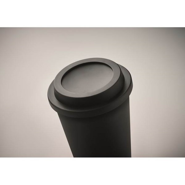 Obrázky: Dvojstenný pohár PP s viečkom 300 ml, čierny, Obrázok 3