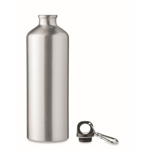Obrázky: Striebor.jednostenná hliníková fľaša,karabína, 1l, Obrázok 2
