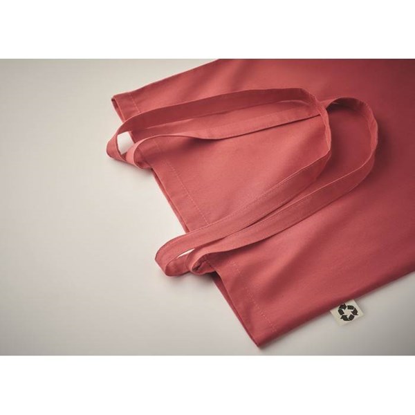 Obrázky: Červená nákupná taška z recykl. bavlny 140 g/m2, Obrázok 4